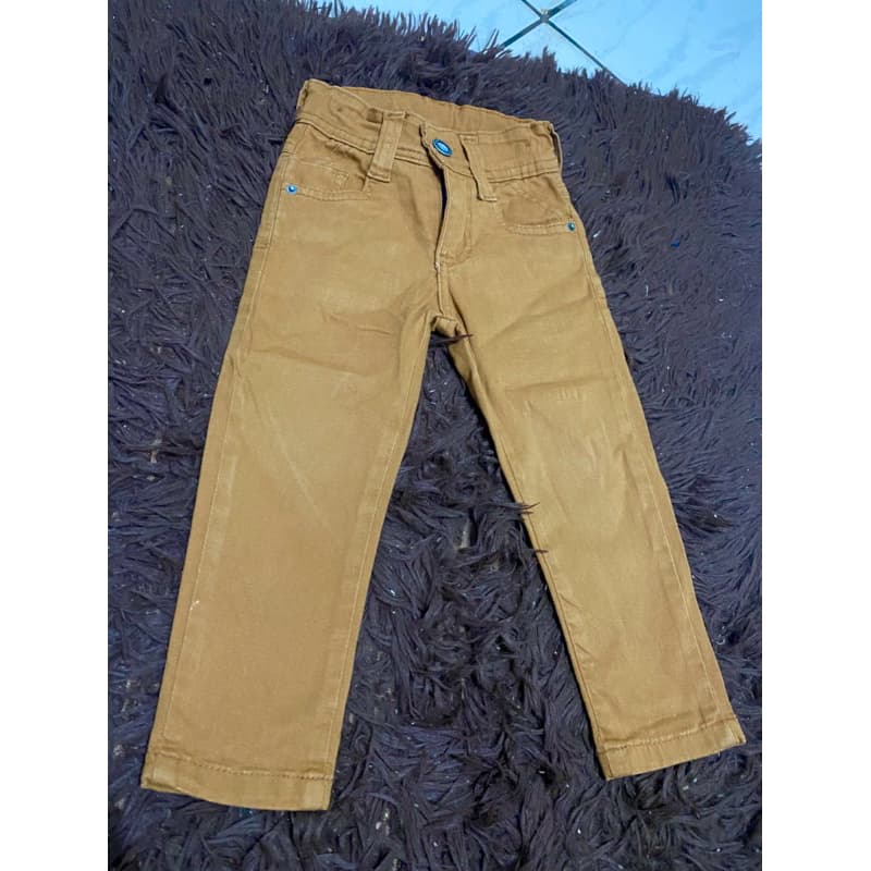 calça jeans infantil masculino marrom tamanho 1 da marca pequeno príncipe
