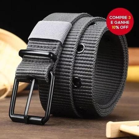 Cinto De Lona Respirável Masculino – Fivela Pin-Lock E Design Moderno De Ilhós Para Caminhadas/Academia/Comuta , Preto