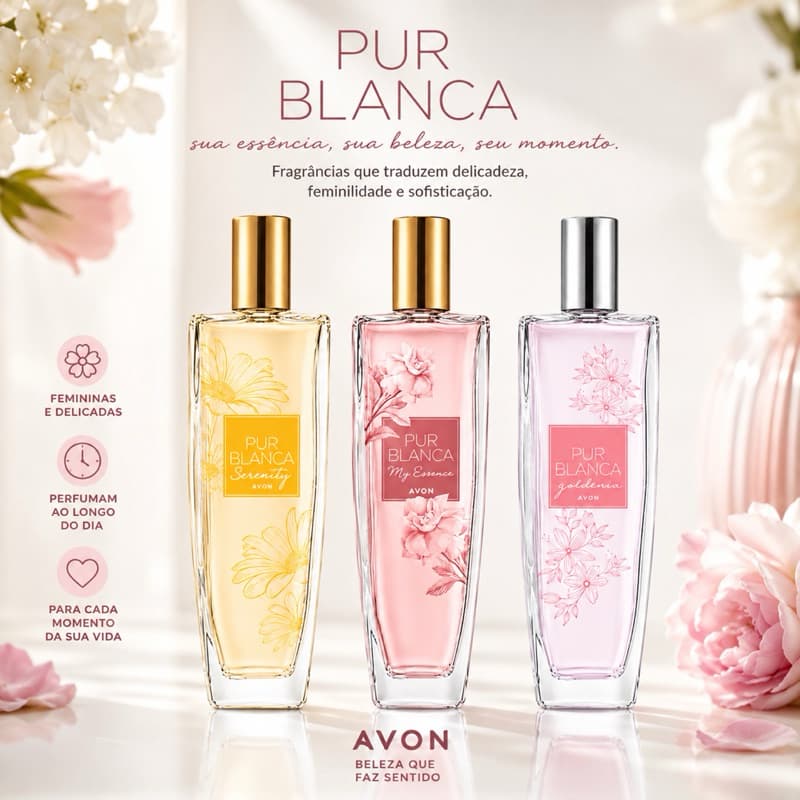 PERFUME COLÔNIA AVON PUR BLANCA SERENITY MY ESSENCE GARDENIA PERFUME FLORAL | PRESENTE FEMININO DIA DOS NAMORADOS