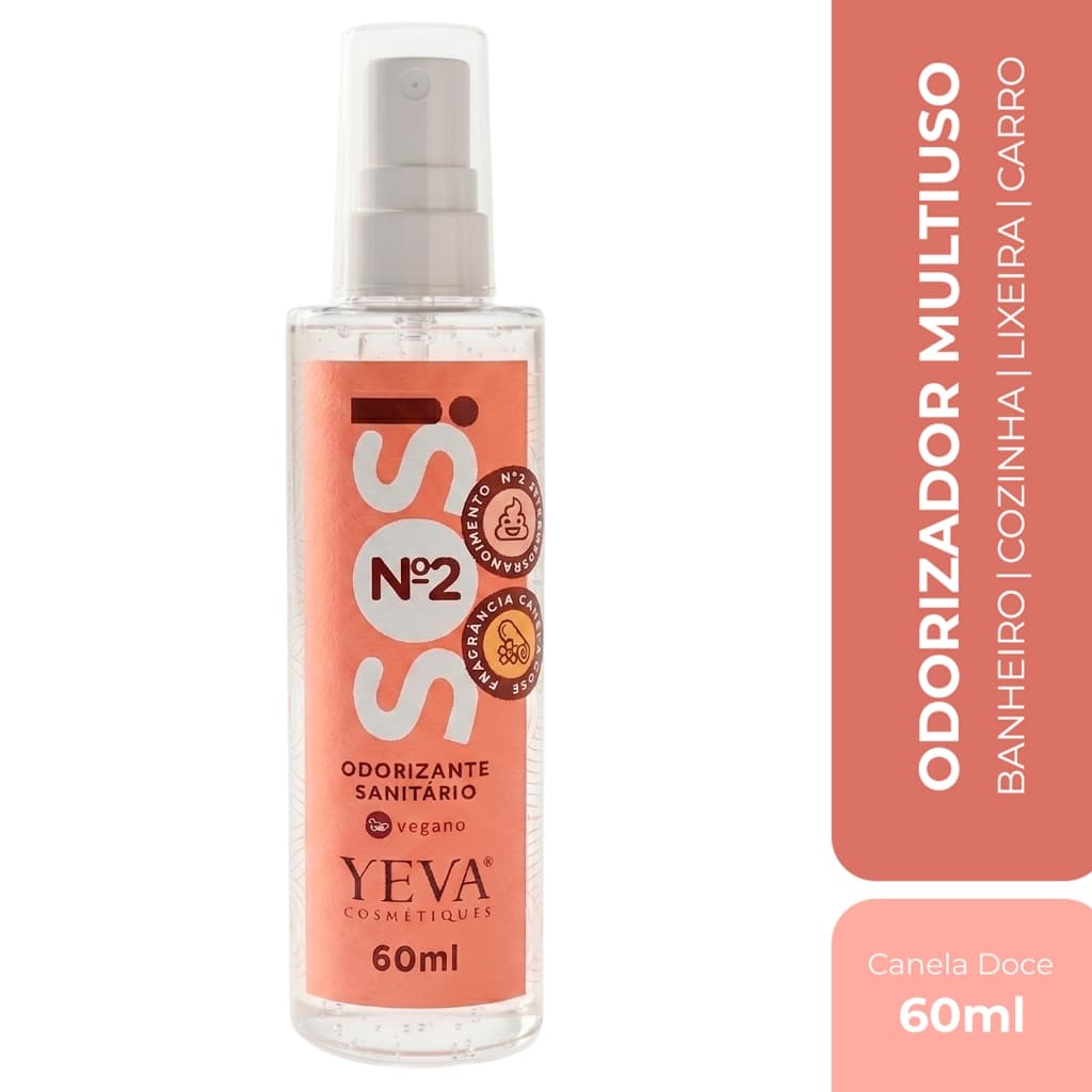 SOS Nº2  Bloqueador de Odores Sanitário Lixeiras Cozinha 60ml/200ml Elimina Mau Cheiro Imediato