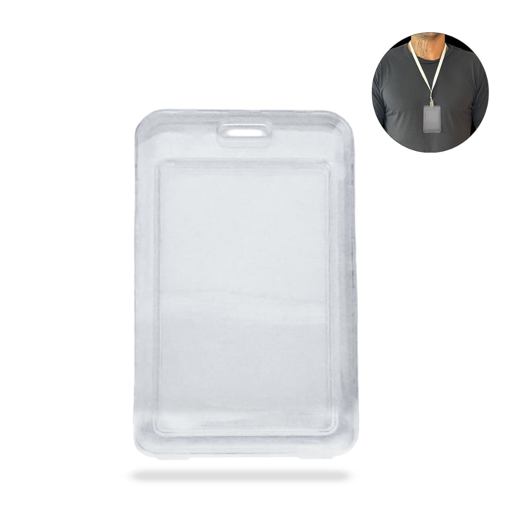 Porta Crachá PVC Transparente Capa Protetor Para Cartão Identificação Credencial