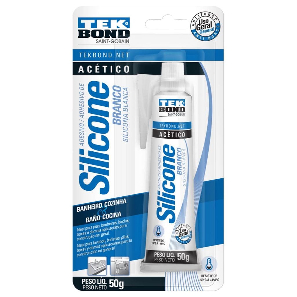 Adesivo Silicone Incolor Transparente Tekbond 50g Com Bico Aplicador
