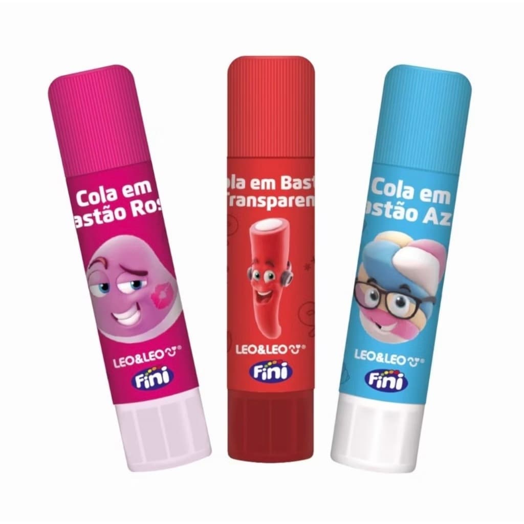Cola Bastão Colorida Beijos 10g - Diversão e Criatividade em Cada Colagem Kit 3 un
