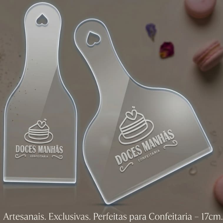 KIT COM 2 ESPATULAS COM GRAVAÇÃO A LASER DA LOGO | BOLEIRAS | ESPATULAS PERSONALIZADAS | FESTIVAL DE FATIAS