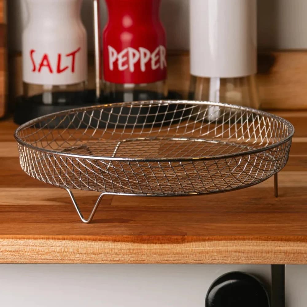 Grade Suporte Empilhável para Air Fryer em Aço Inox com Pé Antiaderente para Assar e Grelhar - Wolff