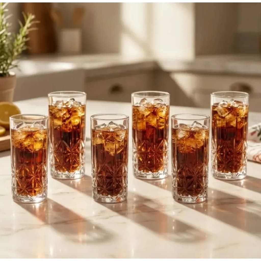 Requinte Jogo Com 6 Copos De Vidro 350ml Casambiente