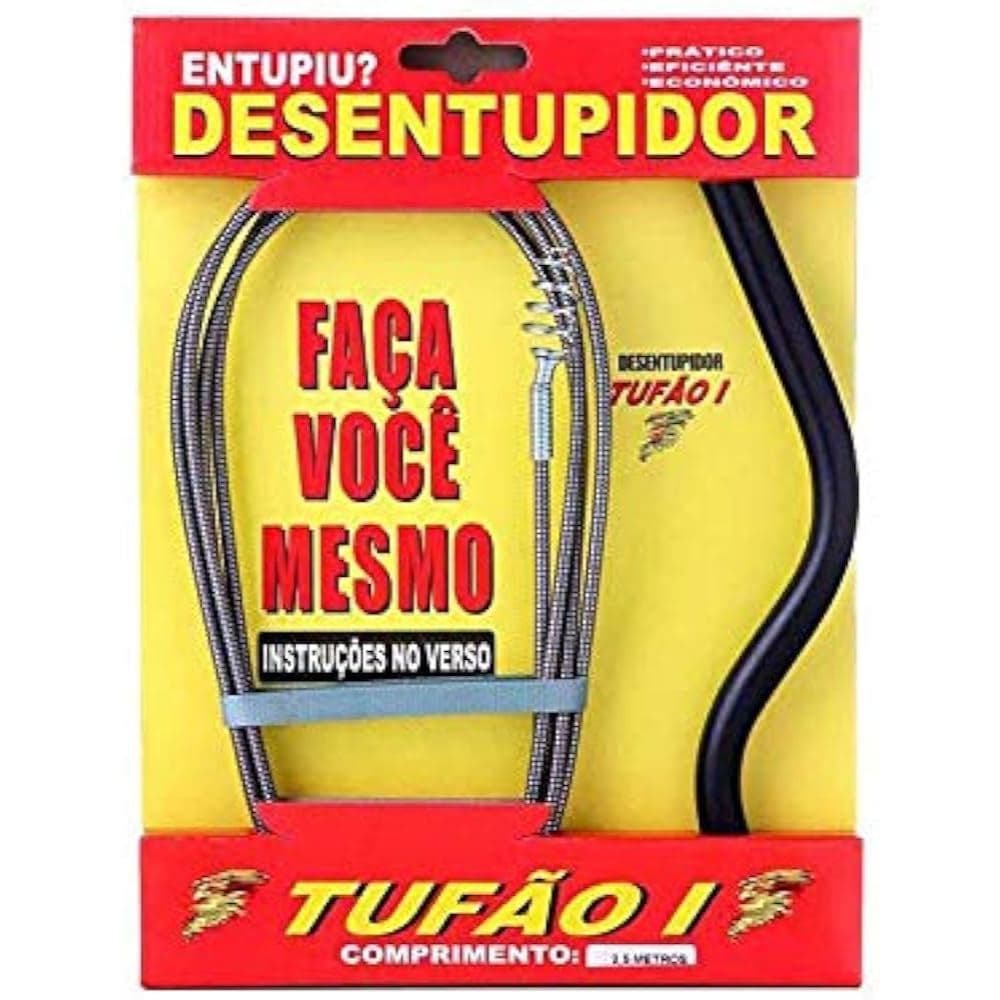 Desentupidor de Encanamento Tufão - Resistente e Eficiente, Fácil de Usar