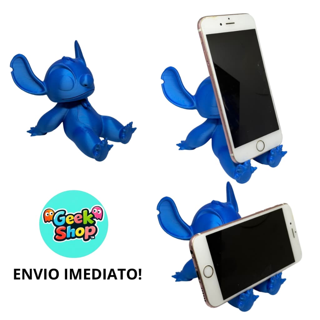 Suporte de Celular Stitch Decorativo Porta Smartphone Mesa Geek Fofos Presente Criativo Disney Moana