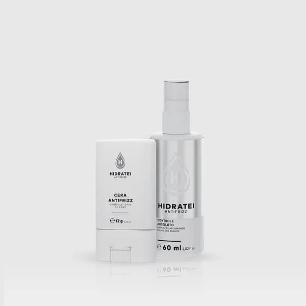 Kit Antifrizz Hidratei: Controle Absoluto 60ml + Cera 12g Controle Frizz Baby Hair Finalização