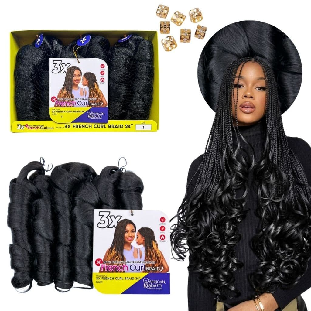Aplique Cabelo Jumb P/ Tranças Pontas Onduladas French Curl African Beauty