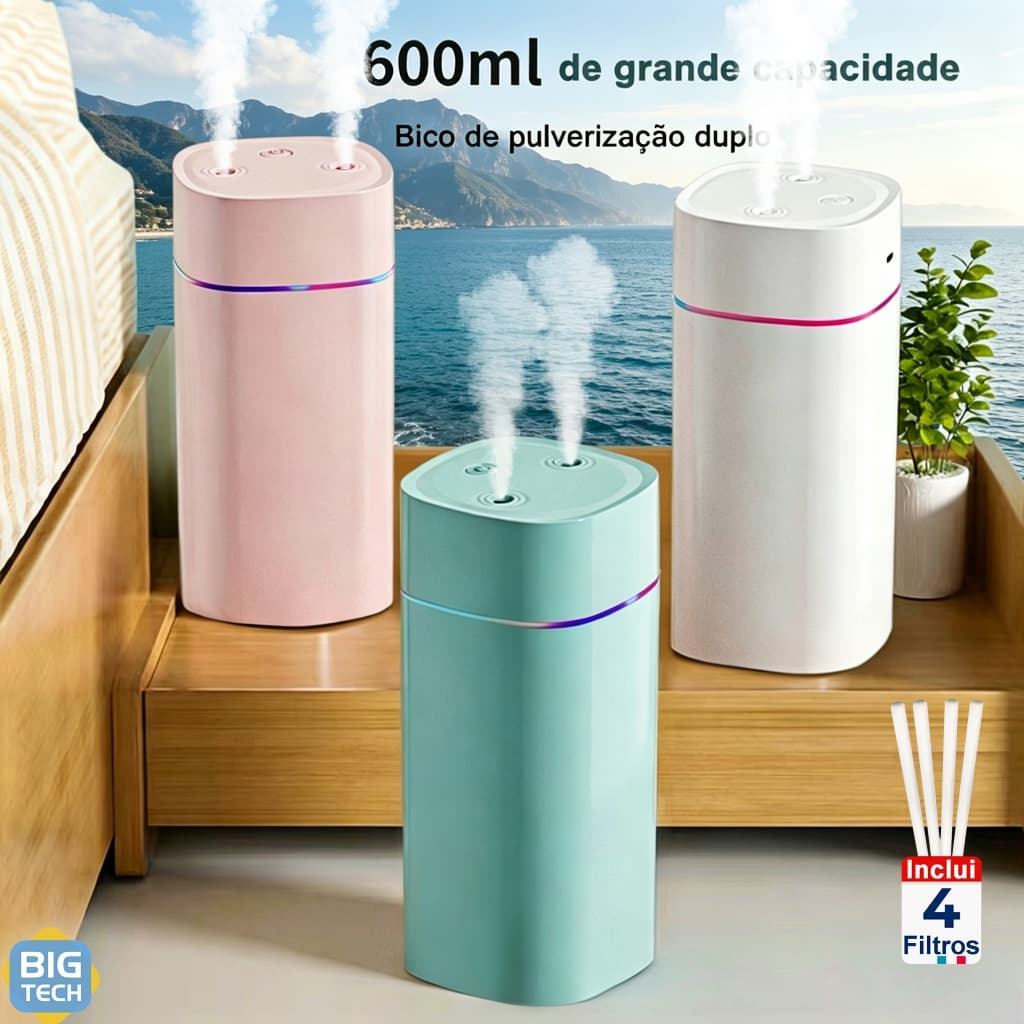 Umidificador De Ar Aromatizador De Ambiente Grande 12h Difusor De Aroma Ultrassonico Casa Branco