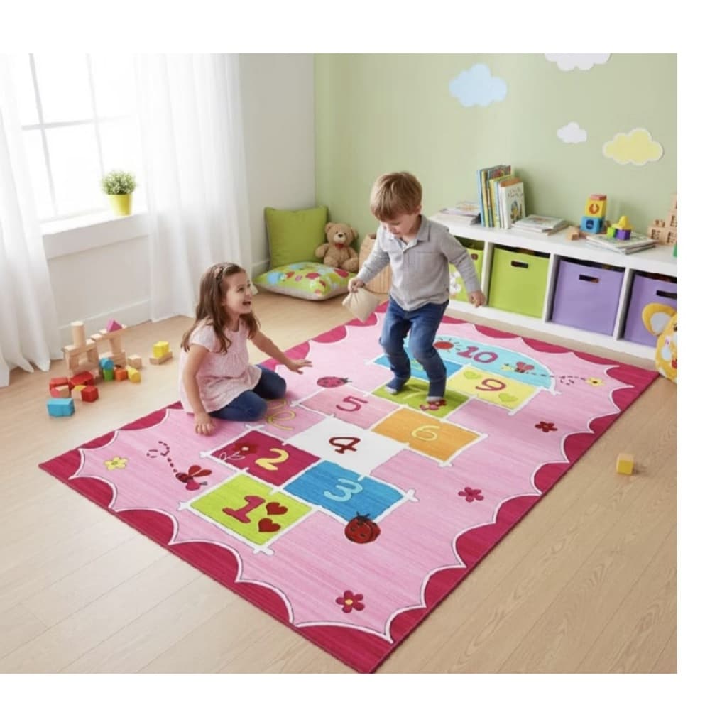 Tapete Infantil Premium Amarelinha Educativa Lavável  Antiderrapante