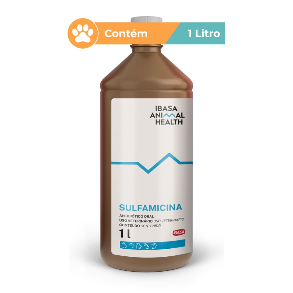 Sulfamicina Oral Ibasa Aves Bovinos Suínos 1L