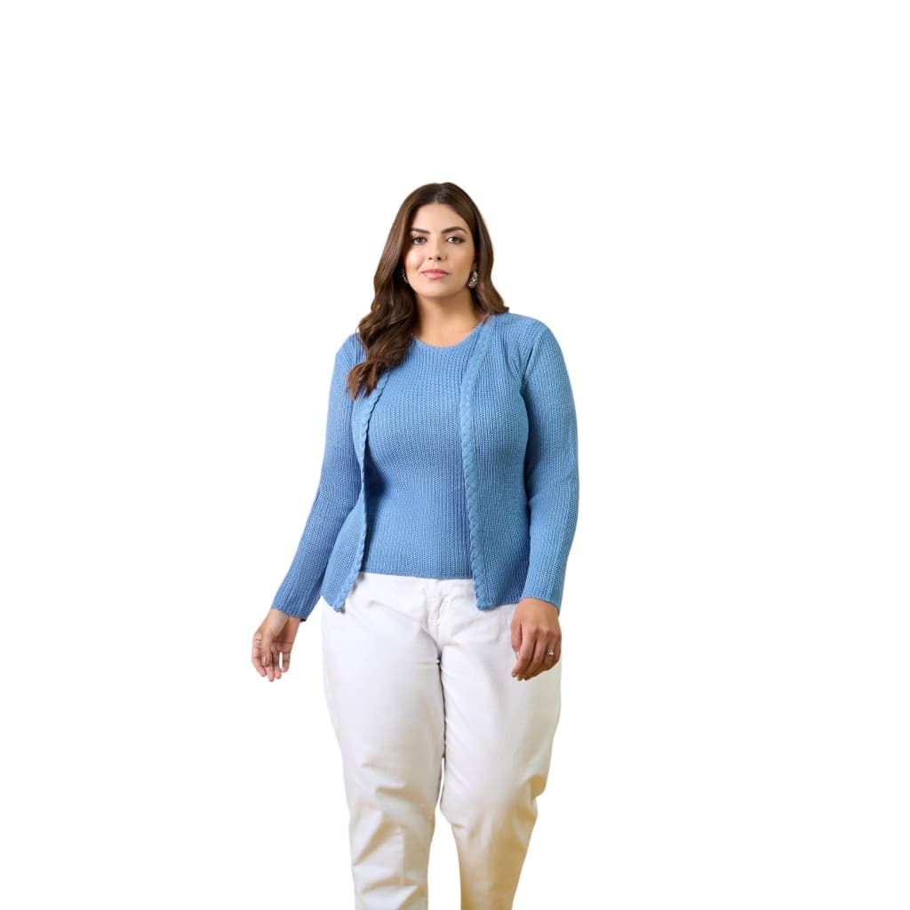 Cardigan Feminino Aberto Trico Suéter Plus Size Twinset feminino