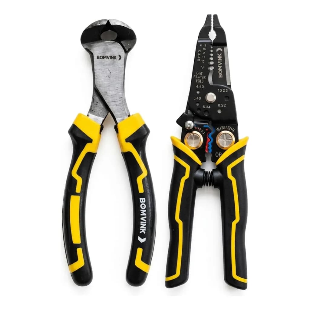 Kit Alicate corte Frontal + Alicate Descascador decapador cimpador fio cabo elétrica profissional ferramentas