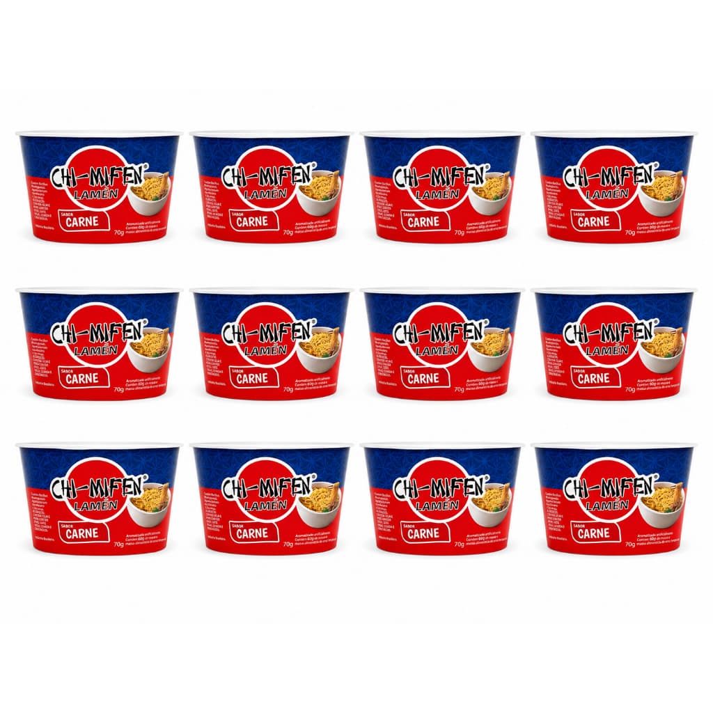 Kit Com 12 Capnudous Lamén Chi-mifen Sabor Carne 70g