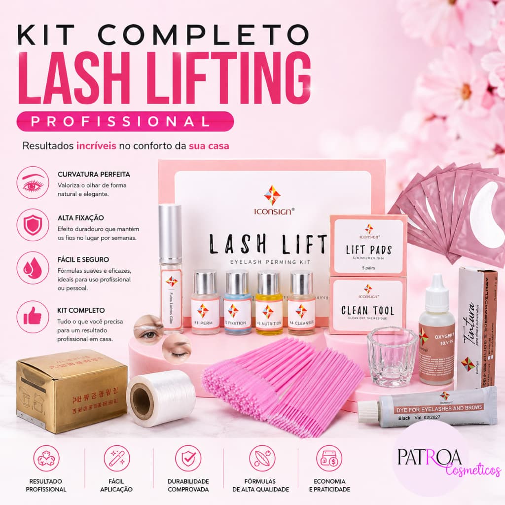 Lash Lifting Completo Permanente Cílios Tintura Ox E Pad - Brown Lamination