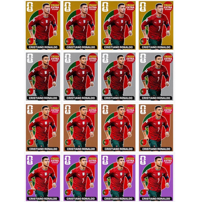 Todas Figurinha EXTRA Legend Cristiano Ronaldo CR7 adesiva Personalizada brilhante