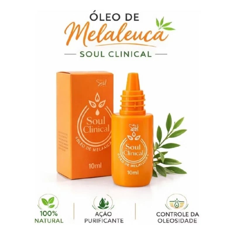 Óleo de Melaleuca Soul Clinical 10ml 100% Natural Controle da Oleosidade e Ação Purificante