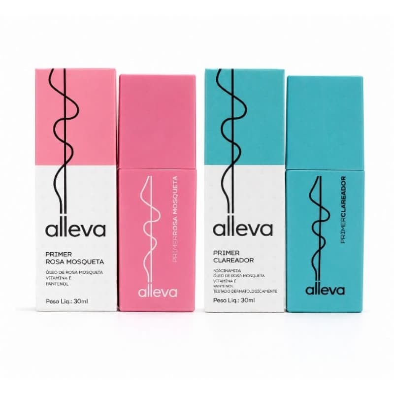 Primer Facial Alleva Rosa Mosqueta e Clareador 30ml Niacinamida Vitamina E Pantenol