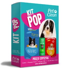 KIT BANHO PET CLEAN shampoo neutro + condicionador + perfume