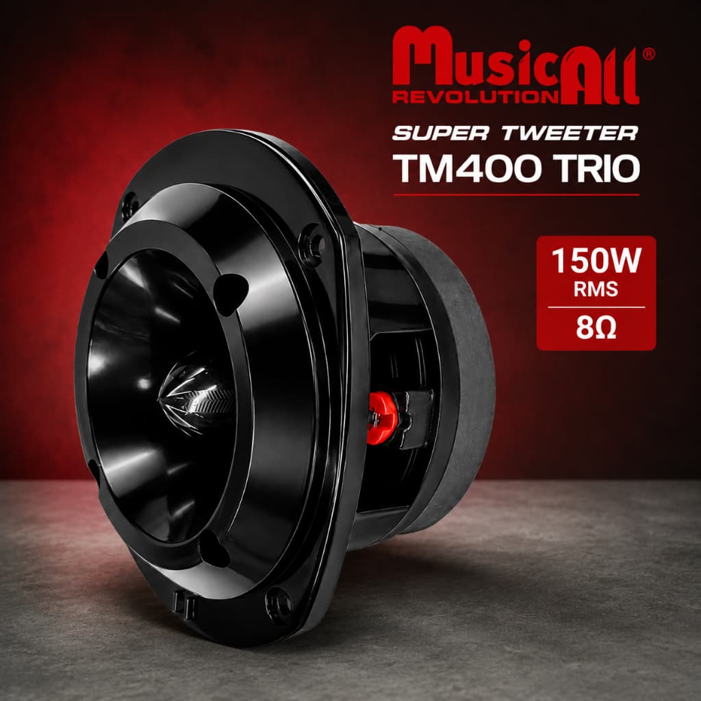 Super Tweeter Musicall Tm 400 Trio 150w Rms St 400 Preto Som Automotivo Som Profissional Residencial Para Caixa Trio