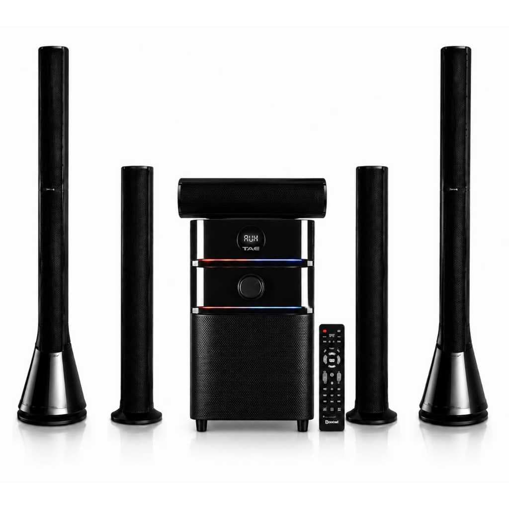 Caixa de Som Home Theater 5.1 Bluetooth/usb/sd/fm/tela Led/AUX/Controle