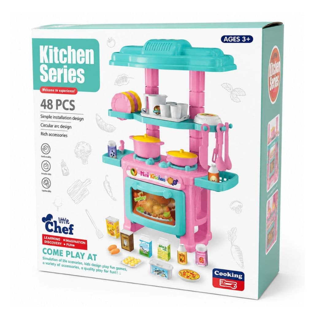 Cozinha Infantil Kitchen Series 48 Peças – Mini Cozinha Educativa Completa