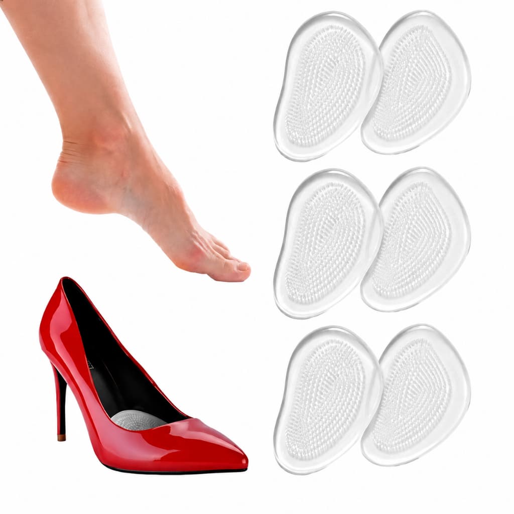 Kit 3 Pares Palmilha em Gel de Silicone Salto Sapato Antiderrapante Conforto Anti Impacto Esporão