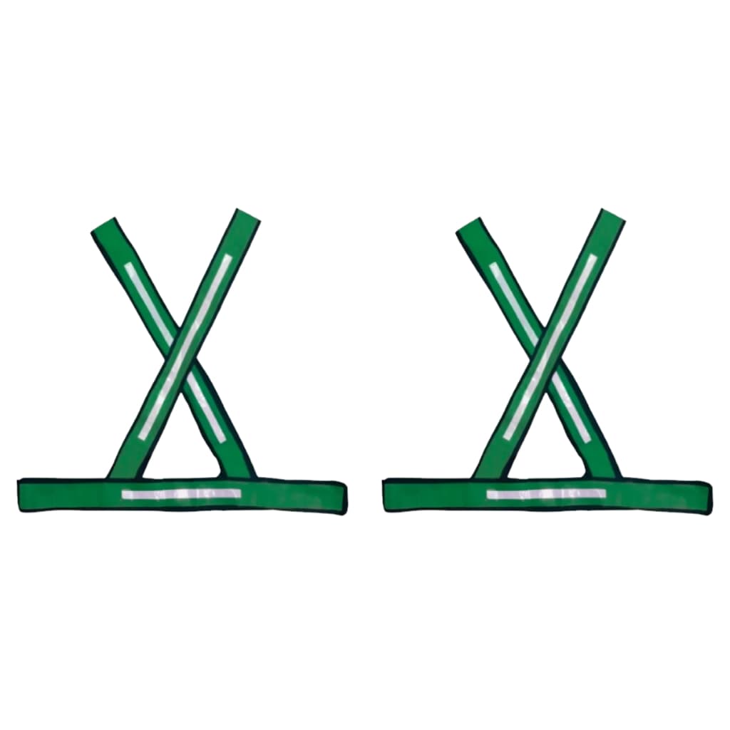Kit 2 Colete Maicol Tipo X Verde Com Refletivo Prata Sinalizador Obra Transito Proteção Epi Segurança