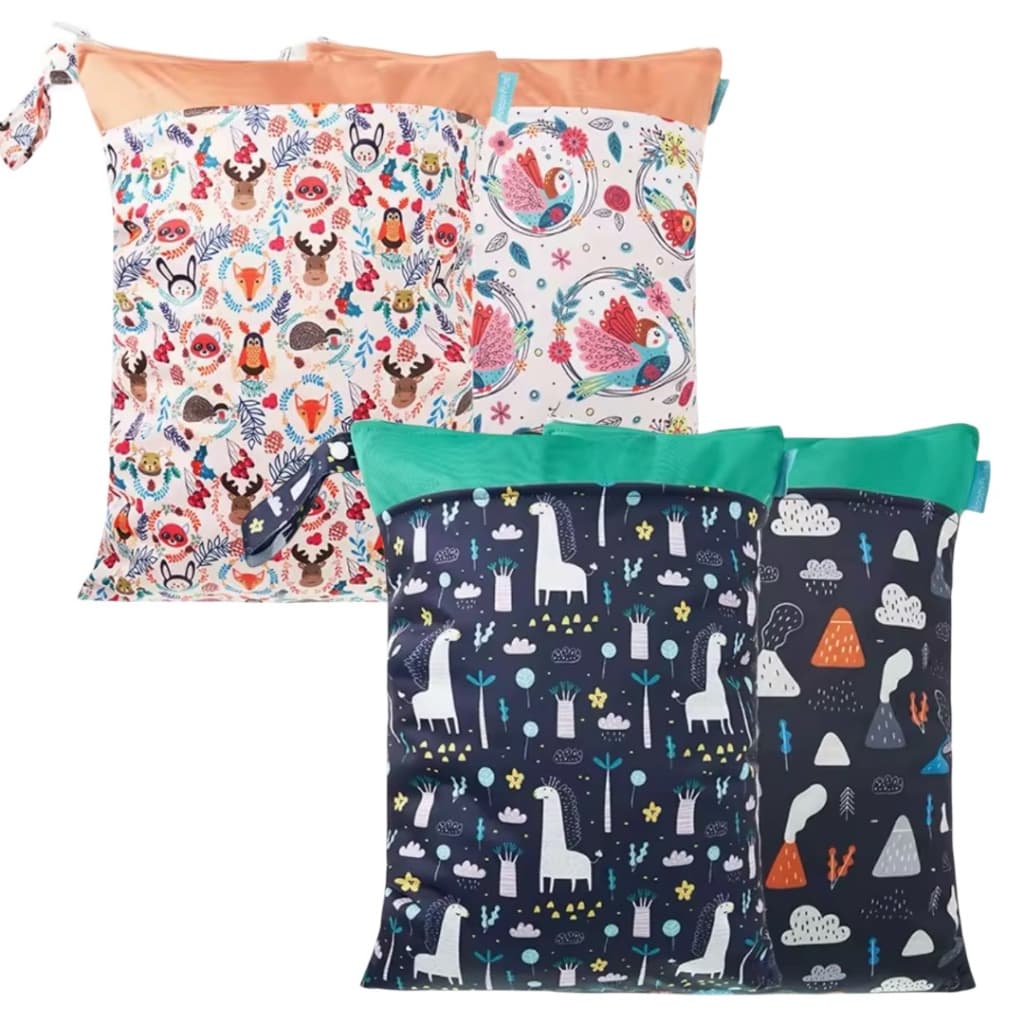 Kit 2 Bolsa Multiuso Impermeável 30x40cm para Fraldas e Roupas Secas e Molhadas Menino e Menina