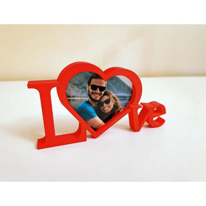 Porta-Retrato LOVE Personalizado com Foto – Decoração Romântica para Casais ❤️