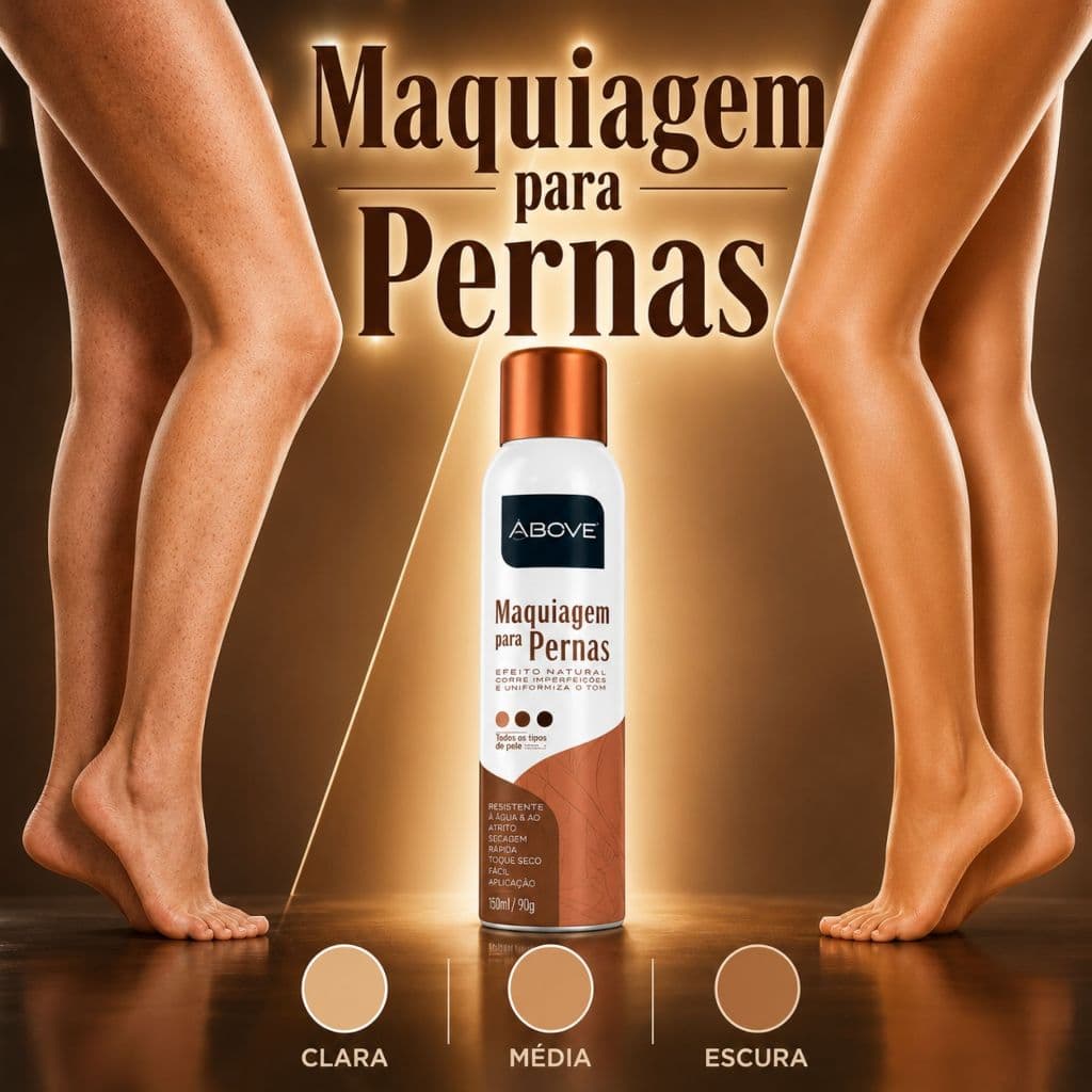 Maquiagem Para Pernas Em Spray Above Meia Calça Em Spray Resitente À Água Cobertura Uniforme 150ml