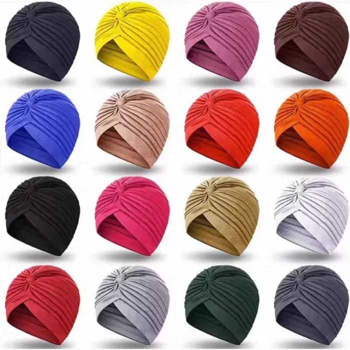 2 Touca Turbante Feminina Fashion Ajustável Para Cabelos