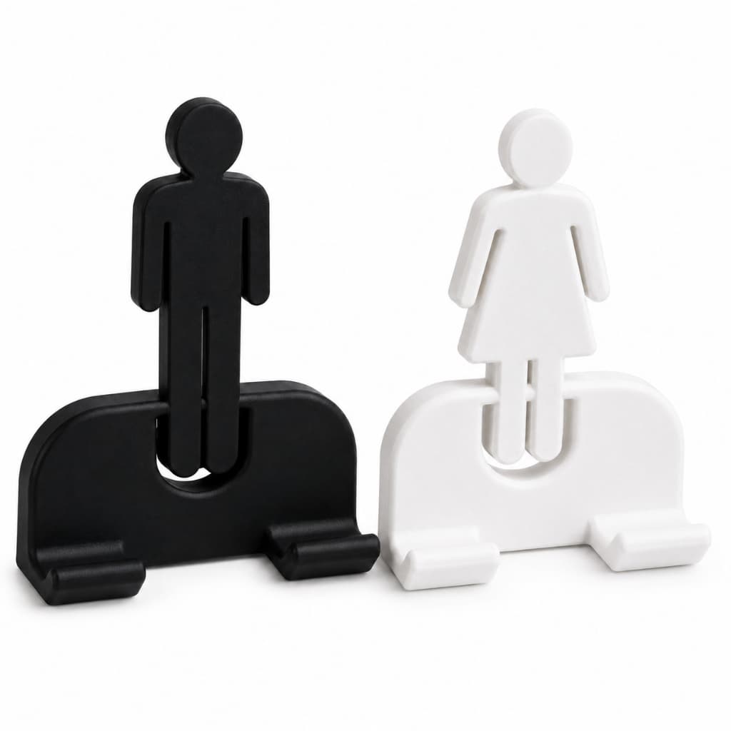 Kit Ele E Ela Suporte Para Aparelho De Barbear Sem Furo Banheiro 2 Unidades