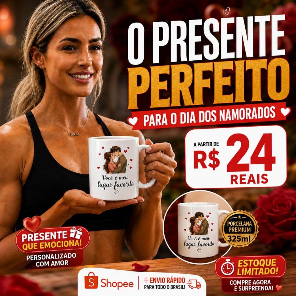 Caneca Personalizada Dia dos Namorados com Foto Nome e Frase