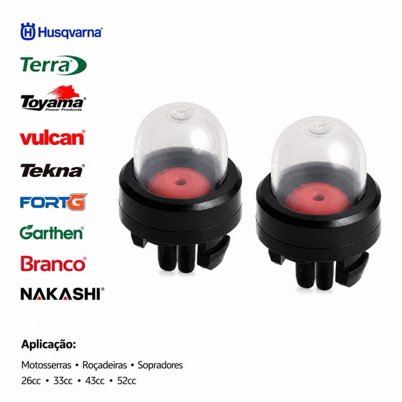 2 Bulbo Injetor Gasolina Roçadeira Motosserra Soprador