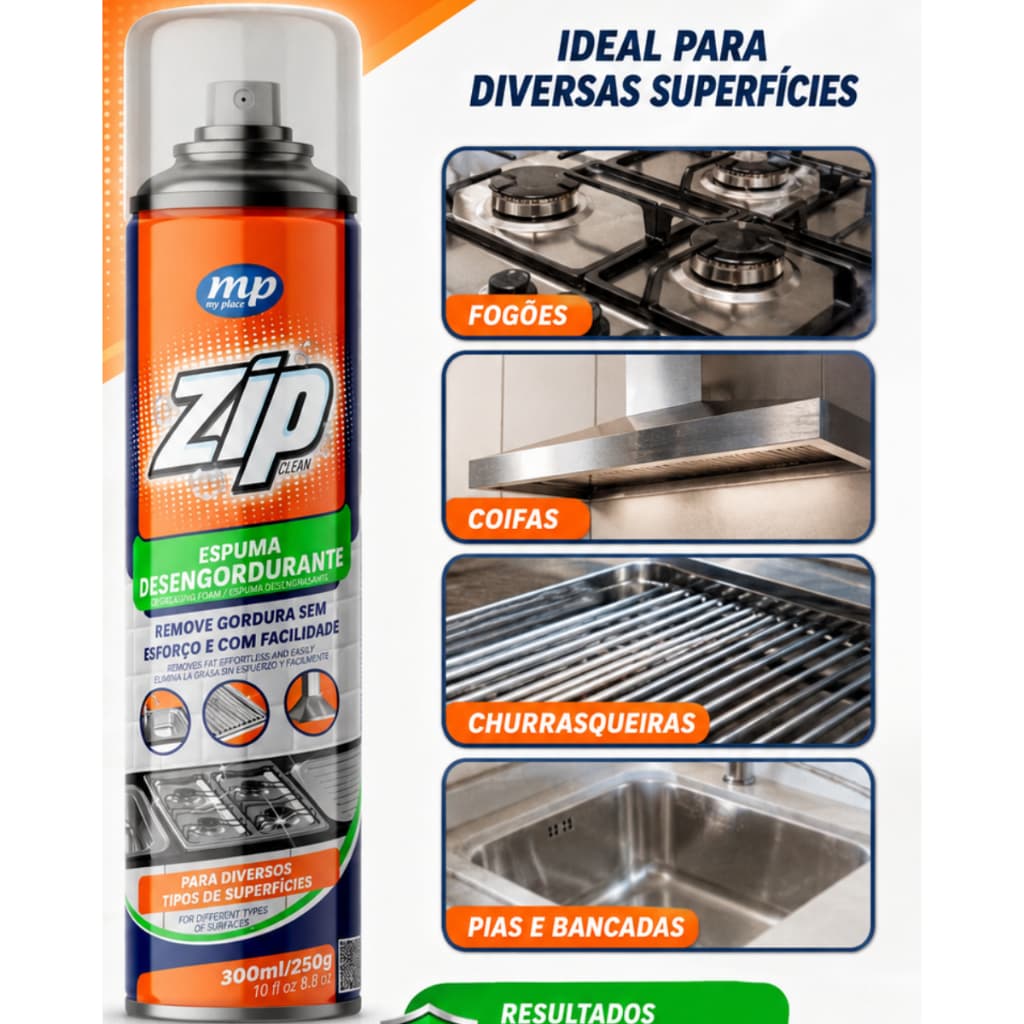 Espuma Desengordurante Removedor De Gordura Panela Spray Fogão Air Fryer Limpeza Cozinha 300ml