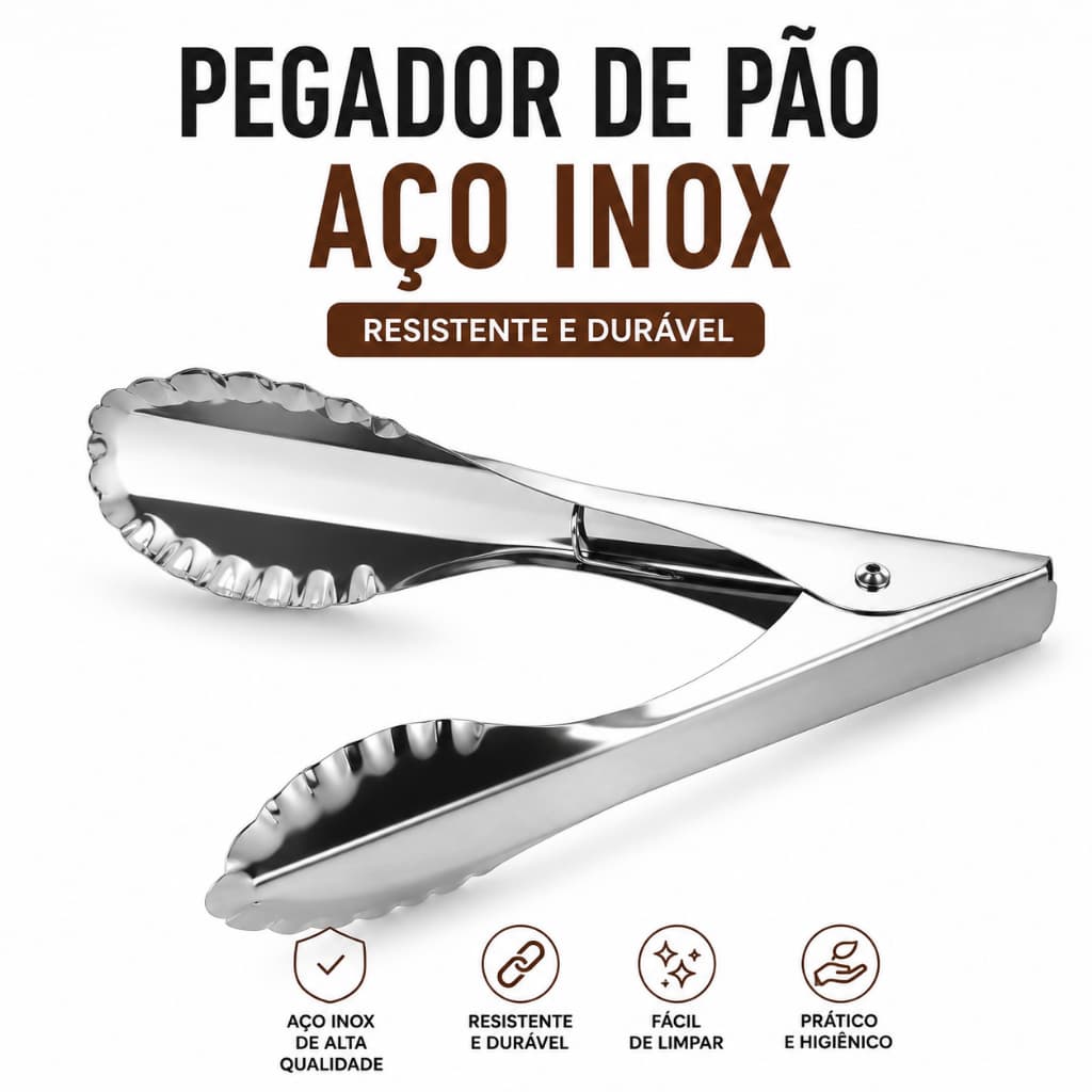 Pegador de Pão Aço Inox Resistente para Padaria e Cozinha