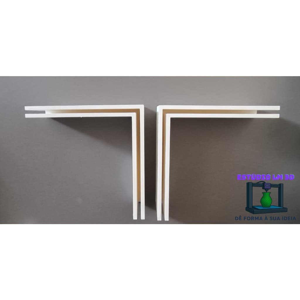 KIT com 2 cantoneiras em L 3mm tamanho 12x12 cm: ideal para união de placas em MDF para estúdio fotográfico KIT com 2
