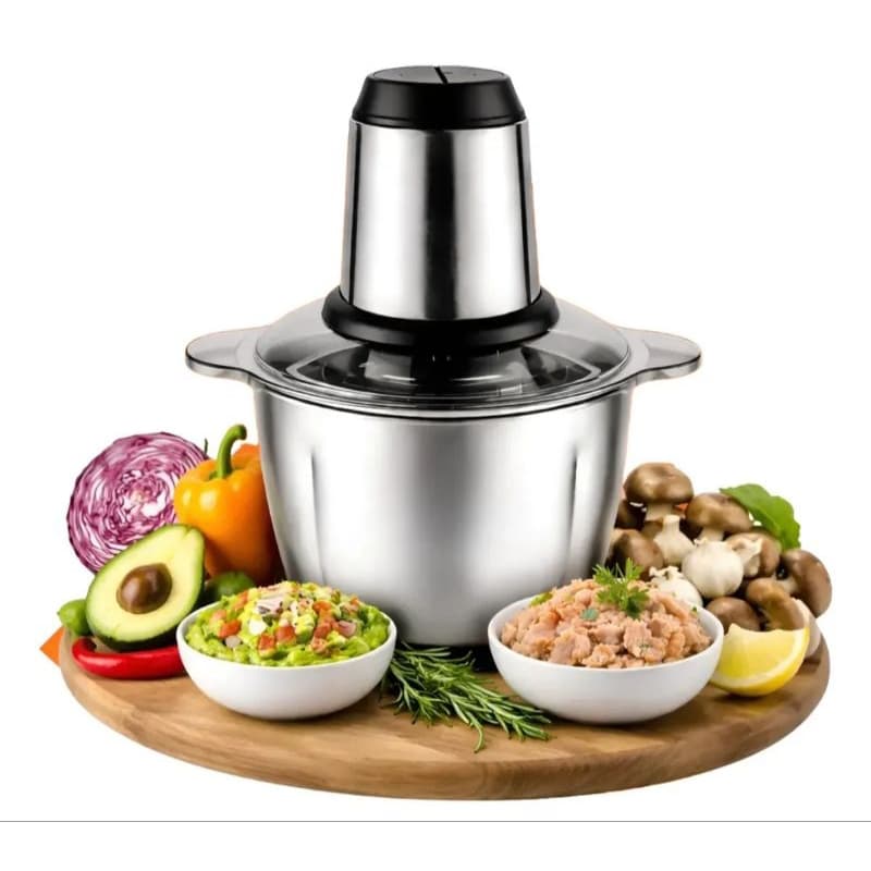 ​Processador Triturador De Alimentos Elétrico Inox 3L Grande 300W Potente 110V
