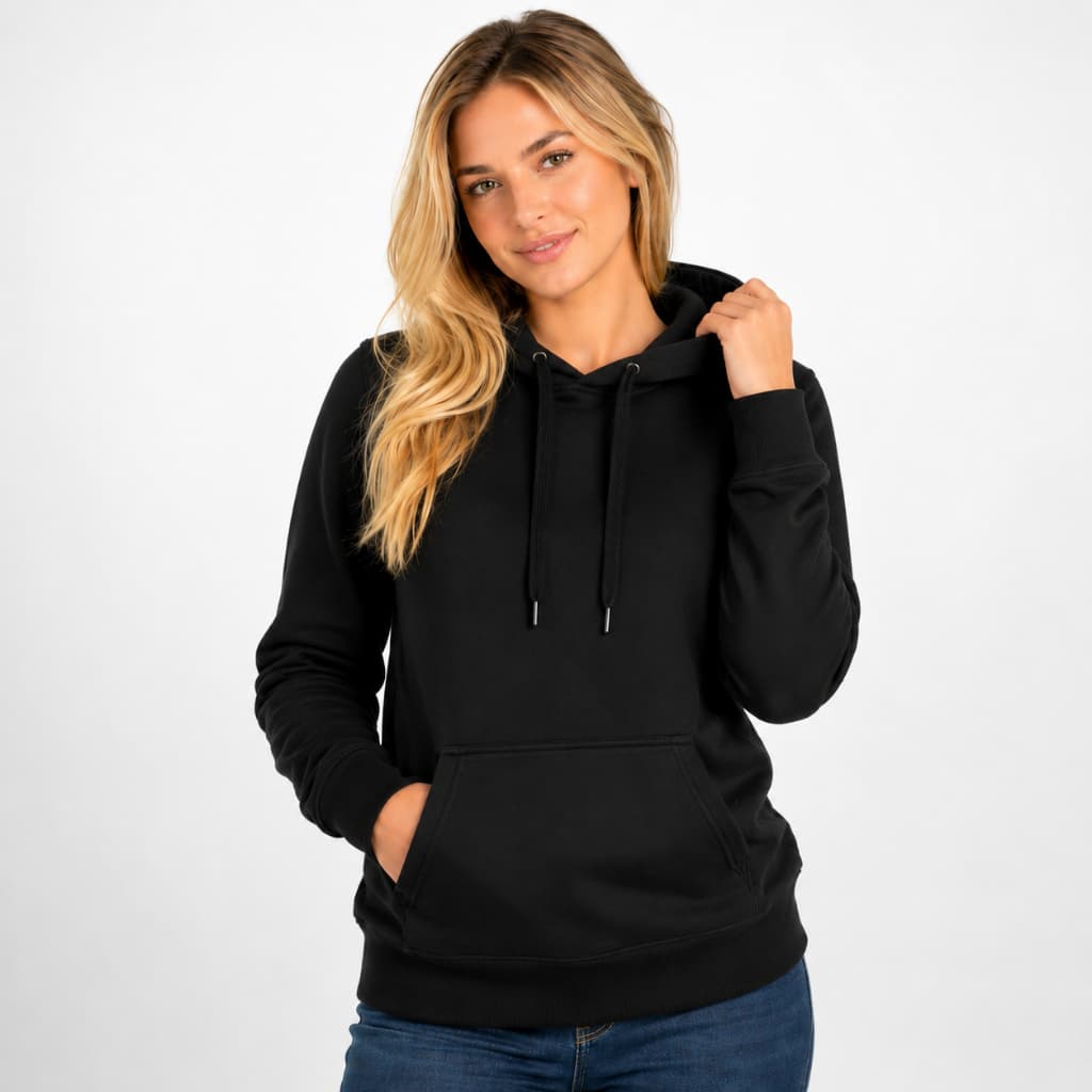 Moletom Canguru Feminino Grosso com Capuz e Bolso Quente Inverno