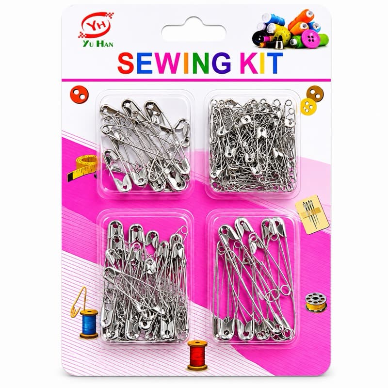 Kit 100 Alfinetes De Segurança Sortidos Com Fecho Reforçado