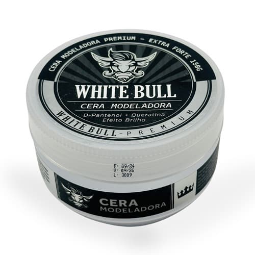Cera Modeladora para Cabelo Masculino White Bull 150g | Efeito Molhado e Alta Fixação