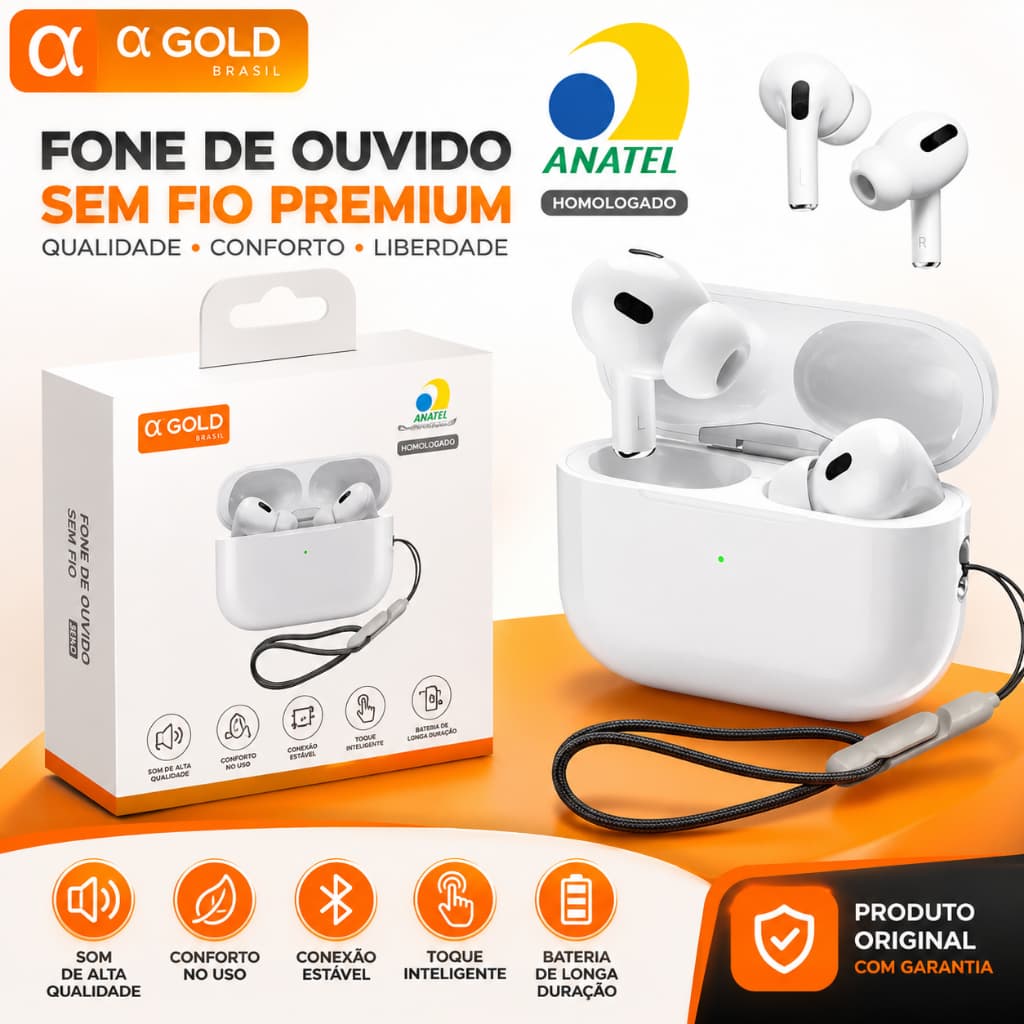 Fone de Ouvido Sem Fio Bluetooth Iphone TWS Portátil Com Microfone Com Cancelamento Ruido Ativo Ok