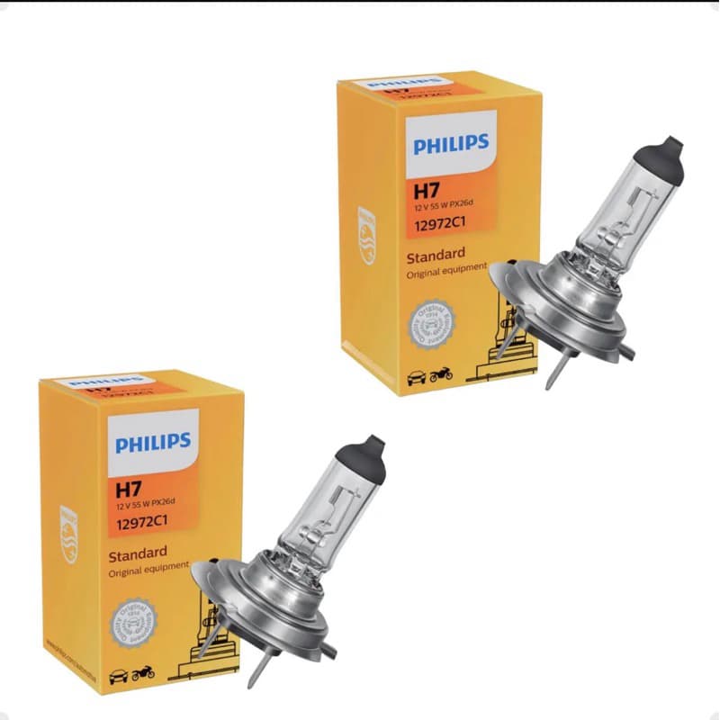 Par Lâmpada Automotiva H7 Philips 12v 55w Original - Carro/Moto
