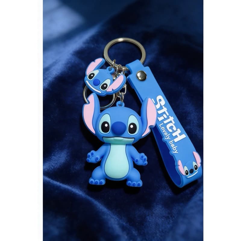 Chaveiro Stitch Fofo 3D Disney, Pingente para Mochila e Bolsa