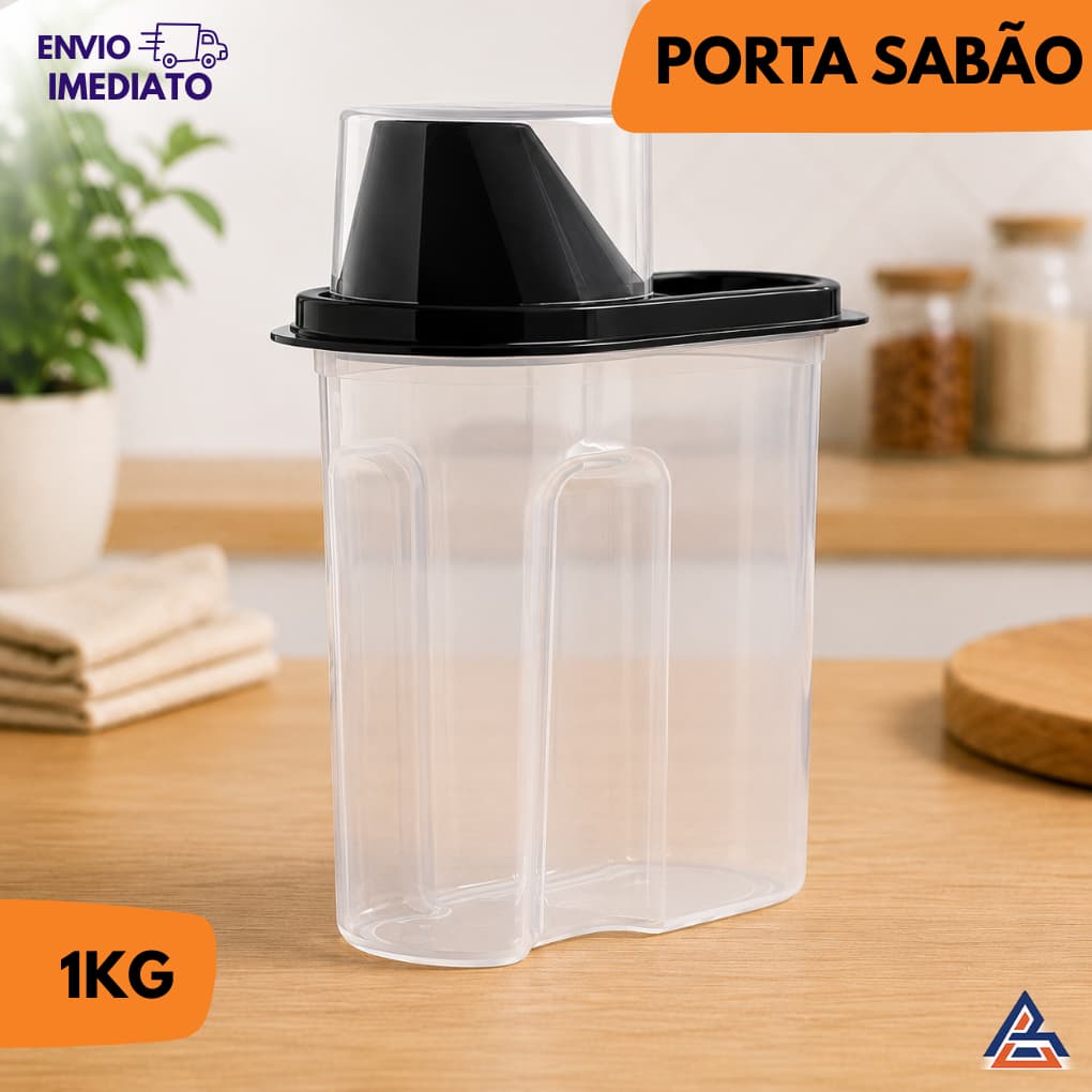 Jarra  Multiuso Porta Sabao e Organizador com Medidor Resistente 1,7 Litros
