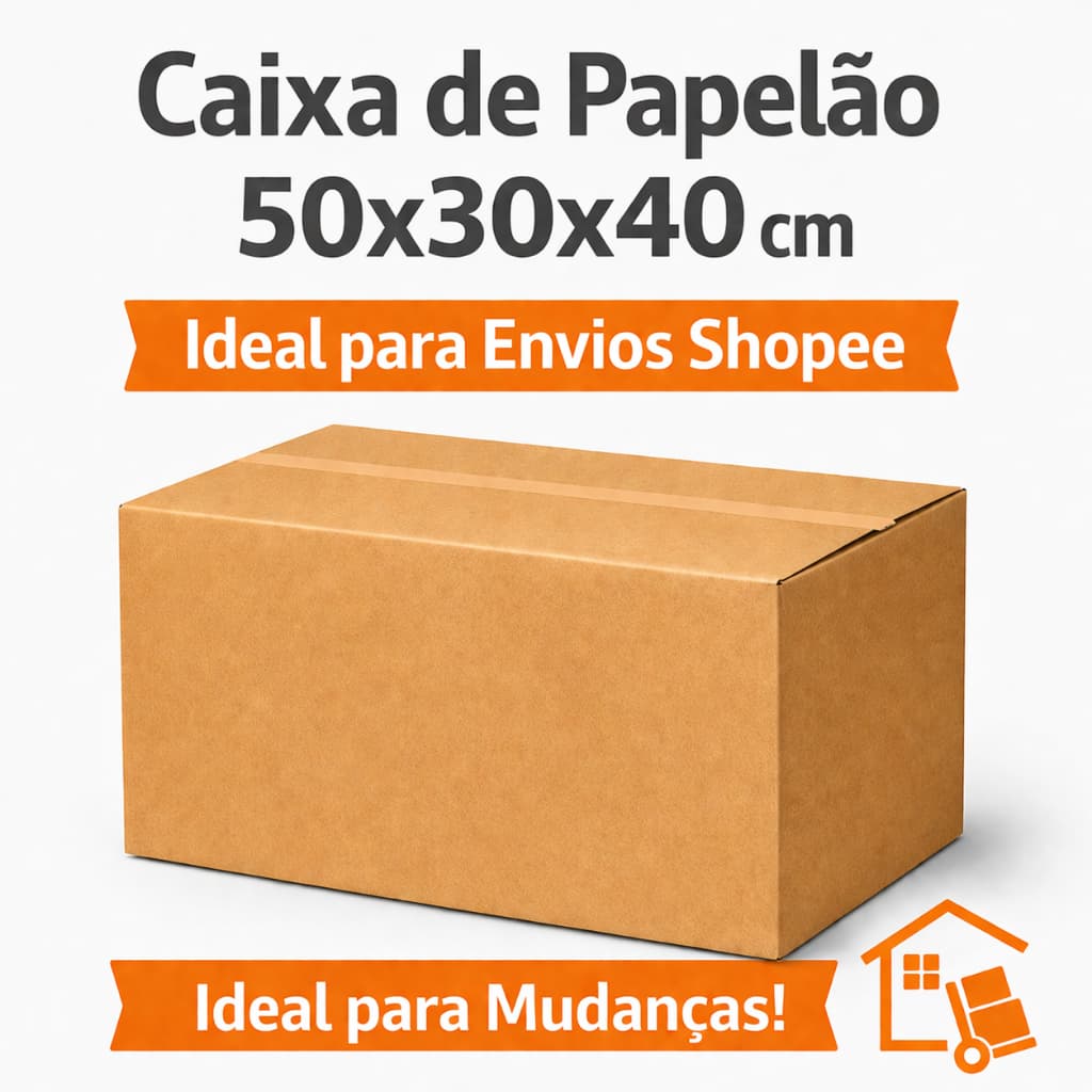 Kit 10 Caixas Papelão Mudança Embalagem 50x30x40 Caixa Grande Reforçada Para Envios