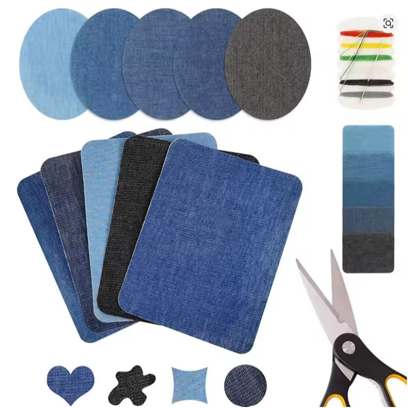 Remendo Reparo Aplique Termocolante Jeans Kit 5 peças